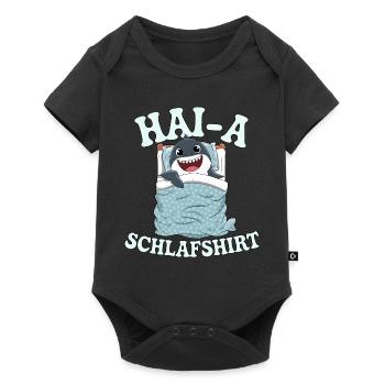 Hai-A! Funny Sleep Shirt with Shark - Baby Premium short-sleeve bodysuit - black - Front