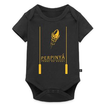 Languedoc Roussillon Perpinya Terre de rugby - Body à manches courtes Premium Bébé - noir - Devant