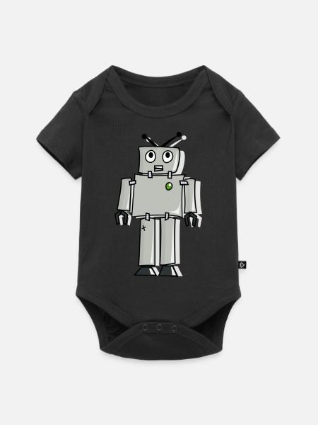 Roboter - Baby Premium Kurzarmbody - Schwarz