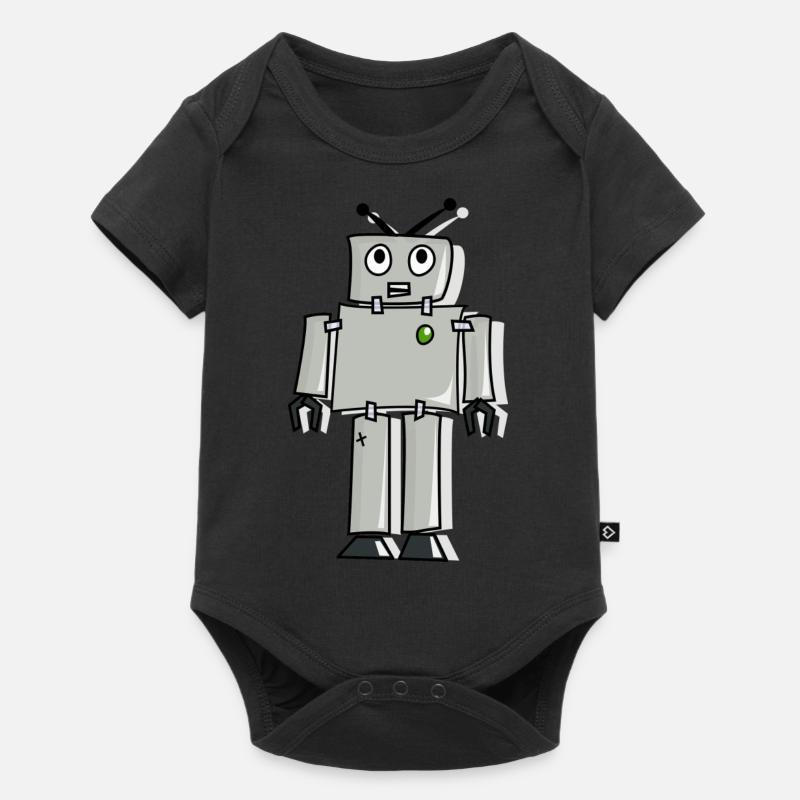 Roboter - Baby Premium Kurzarmbody - Schwarz