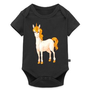 Unicorn - Baby Premium Kurzarmbody - Schwarz - Vorne