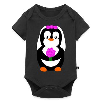 pengiun bride - Body à manches courtes Premium Bébé - noir - Devant