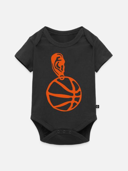 Basketball Ohrring Ball - Baby Premium Kurzarmbody - Schwarz