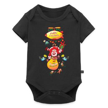 Santa has a Zeppelin to Deliver Xmas Gifts - Baby Premium short-sleeve bodysuit - black - Front