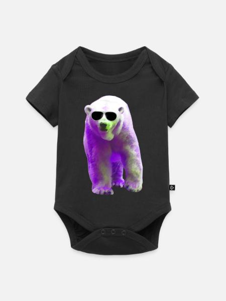 Polar Bear - Eisbär - Baby Premium Kurzarmbody - Schwarz