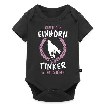 Mein Tinker ist viel Schöner Pferd Reiter Geschenk - Baby Premium Kurzarmbody - Schwarz - Vorne