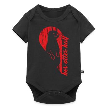 Her Otter a aidé le motif de la Saint Valentin - Body à manches courtes Premium Bébé - noir - Devant