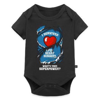 I Survived Open Heart Surgery CHD Awareness Happy - Body à manches courtes Premium Bébé - noir - Devant