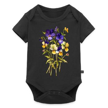 Blumen - Baby Premium Kurzarmbody - Schwarz - Vorne