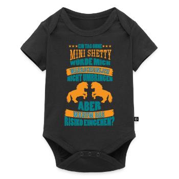 Mein Pferd, mein shetty im Stall - Baby Premium Kurzarmbody - Schwarz - Vorne