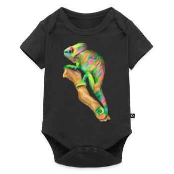 Chameleon Chameleon in the jungle on a branch - Baby Premium short-sleeve bodysuit - black - Front