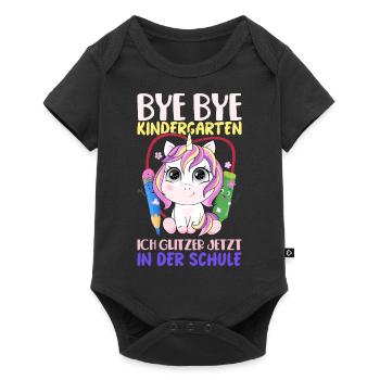 Kindergarten Jungs KITA outfit Einschulung Ende - Baby Premium Kurzarmbody - Schwarz - Vorne