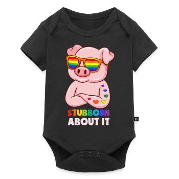 Stubborn About It - Baby Premium Kurzarmbody - Schwarz - Vorne