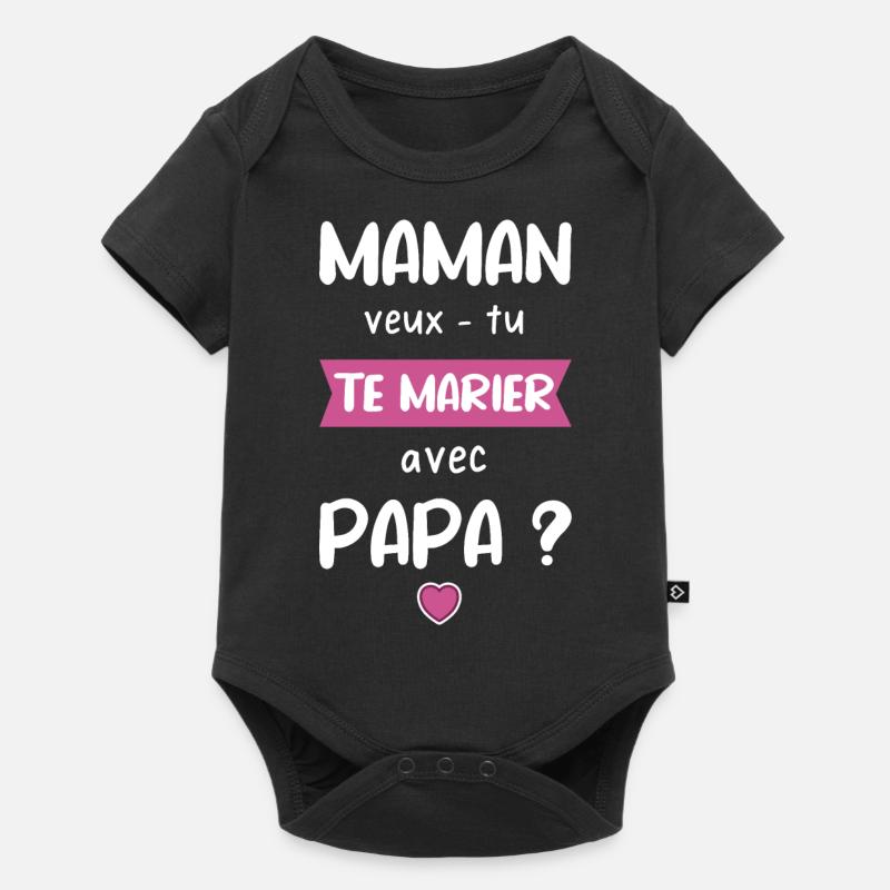 maman veux tu te marier avec papa demande mariage - Body à manches courtes Premium Bébé - noir