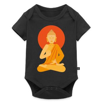 Buddha Buddha Yoga Buddhismus - Baby Premium Kurzarmbody - Schwarz - Vorne