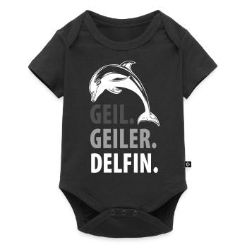 Delfin Delfine Meeressäuger - Baby Premium Kurzarmbody - Schwarz - Vorne
