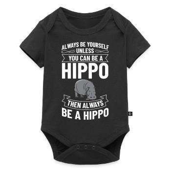 Hippo Dwarf Hippo Hippo Hippo Africa - Baby Premium short-sleeve bodysuit - black - Front
