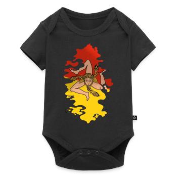 Drapeau de la Sicile Italie Palerme Trinacria Italia - Body à manches courtes Premium Bébé - noir - Devant