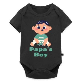Papas Boy Boys Fun - Baby Premium short-sleeve bodysuit - black - Front
