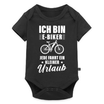 ICH UND E BIKE JEDE FAHRT EIN KLEINER URLAUB - Baby Premium Kurzarmbody - Schwarz - Vorne