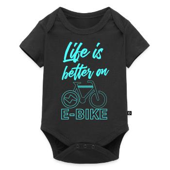 Life is better on E-bike Funny saying E-biker - Baby Premium short-sleeve bodysuit - black - Front