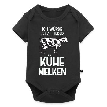 Landwirtschaft Landwirt Traktor Trecker Farm Bauer - Baby Premium Kurzarmbody - Schwarz - Vorne