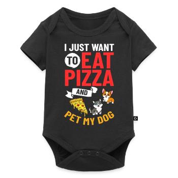 Pizza Dog Food Pizzeria Italian Puppies - Baby Premium short-sleeve bodysuit - black - Front