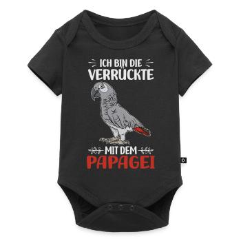 Papageien - Baby Premium Kurzarmbody - Schwarz - Vorne