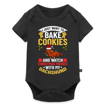 Doxie Teckel Teckel Chien Noël - Body à manches courtes Premium Bébé - noir - Devant