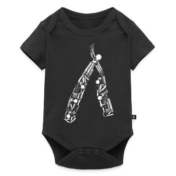 Frisör Salon Schere Kamm Friseur Friseurin Geschen - Baby Premium Kurzarmbody - Schwarz - Vorne