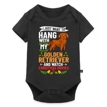 Golden Retriever Dog Puppy Owner Christmas - Baby Premium short-sleeve bodysuit - black - Front