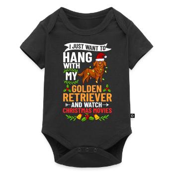 Golden Retriever Dog Puppy Propriétaire Noël - Body à manches courtes Premium Bébé - noir - Devant
