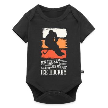 Ice Hockey Hockey Player Vintage Retro - Baby Premium short-sleeve bodysuit - black - Front