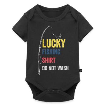 Lucky Fishing Shirt Do Not Wash - Baby Premium short-sleeve bodysuit - black - Front