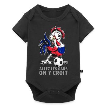 Fußball Frankreich, wir glauben daran - Baby Premium Kurzarmbody - Schwarz - Vorne