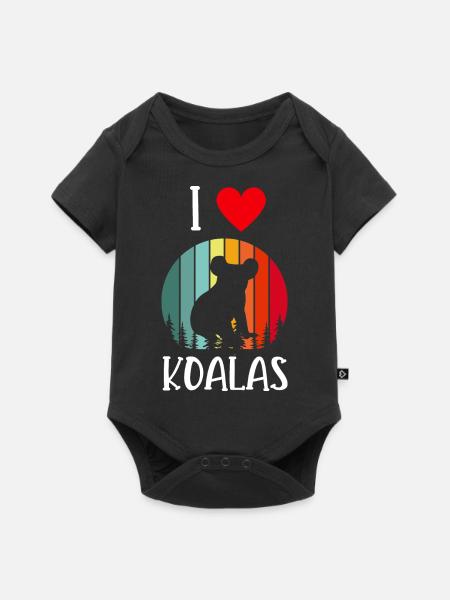 Ich liebe Koalas - Baby Premium Kurzarmbody - Schwarz