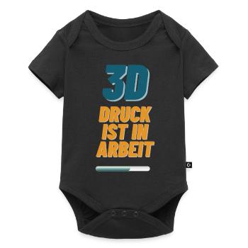 Lustiger Babystrampler - 3D Druck in Arbeit - Baby Premium Kurzarmbody - Schwarz - Vorne