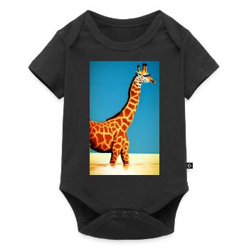Cool Comic Drawing Giraffe Giraffa - Baby Premium short-sleeve bodysuit - black - Front