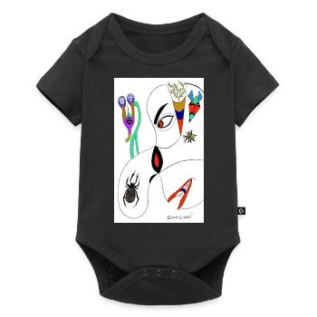 M Burns Kopf Spinne - Baby Premium Kurzarmbody - Schwarz - Vorne