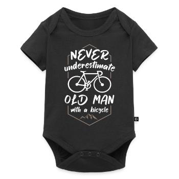 Never Underestimate Old Man with a Bicycle - Baby Premium short-sleeve bodysuit - black - Front