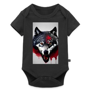 Blutrünstiger Wolf - Baby Premium Kurzarmbody - Schwarz - Vorne