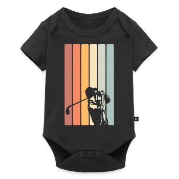 Golf Golfer Retro Vintage - Baby Premium Kurzarmbody - Schwarz - Vorne