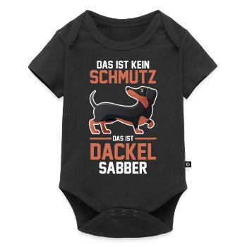Hund Dackel - Baby Premium Kurzarmbody - Schwarz - Vorne