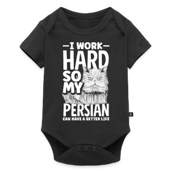 Je travaille dur pour que mon persan puisse avoir une vie meilleure - Body à manches courtes Premium Bébé - noir - Devant