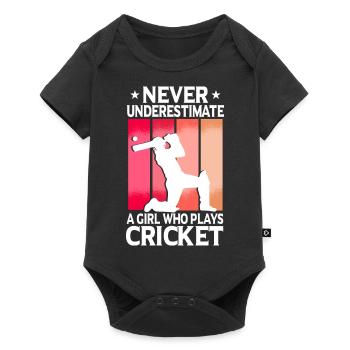 Never Underestimate A Girl Who Plays Cricket - Baby Premium short-sleeve bodysuit - black - Front