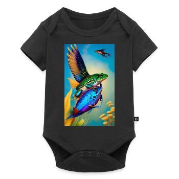 Flying Fish - Baby Premium Kurzarmbody - Schwarz - Vorne
