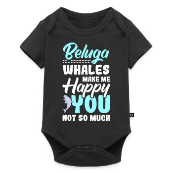 Beluga Wal Belugawal Walbeobachtung Delfin Delphin - Baby Premium Kurzarmbody - Schwarz - Vorne