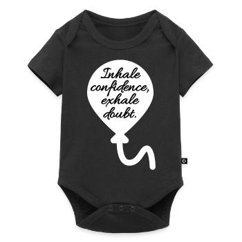 Vertrauen einatmen, Zweifel ausatmen - Baby Premium Kurzarmbody - Schwarz - Vorne