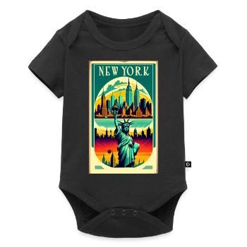 New York Vintage Poster - Baby Premium short-sleeve bodysuit - black - Front