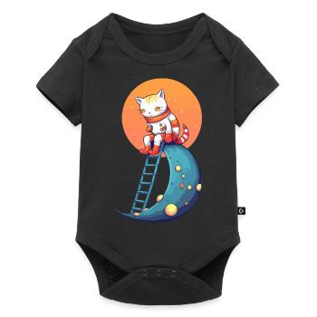 Ikk le chat sur la lune - Body à manches courtes Premium Bébé - noir - Devant